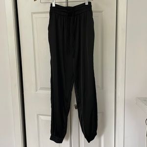 She + Sky Black Satin Joggers